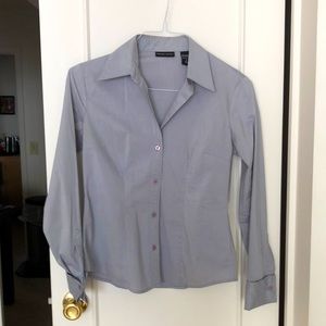 New York & Company Gray Button Down Shirt